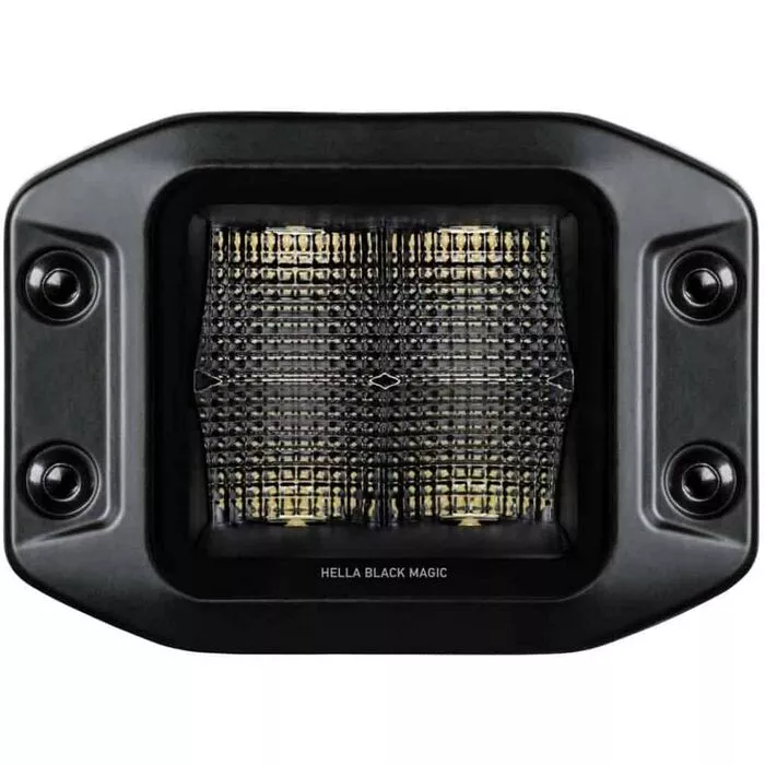 Hella 3.2” Cube Set Flood Flushed Fitting